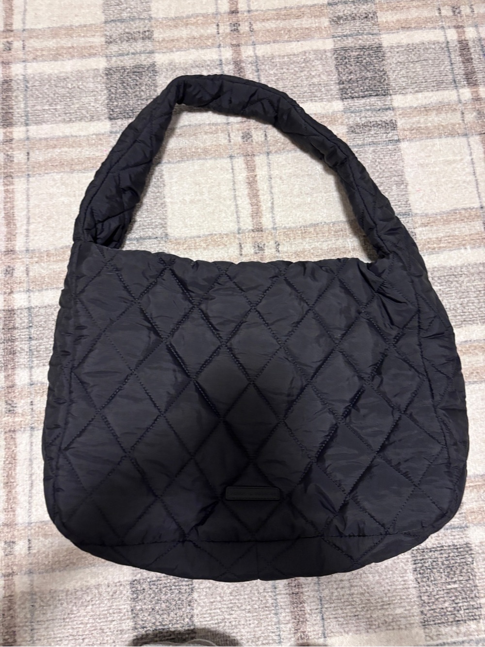 Poppy & Peonies Haul It Quilted Black Shoulder Bag